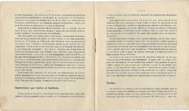Libros antiguos: QU&Eacute; ES EL INSTITUTO NACIONAL DE PREVISI&Oacute;N. MADRID - Foto 5