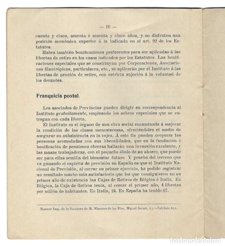 Libros antiguos: QU&Eacute; ES EL INSTITUTO NACIONAL DE PREVISI&Oacute;N. MADRID - Foto 6