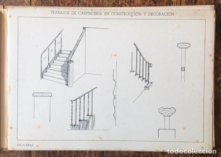 Libros antiguos: TRABAJOS DE CARPINTERIA EN CONSTRUCCION Y DECORACION - J. MASCAR&Oacute; - Foto 3