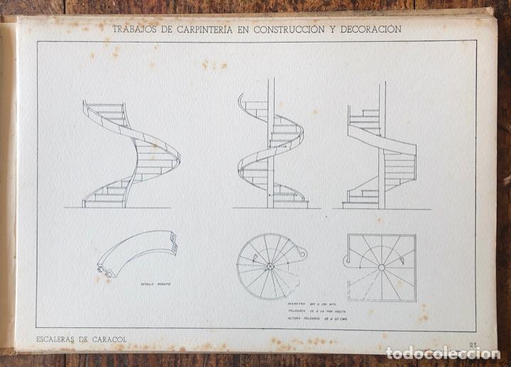 Libros antiguos: TRABAJOS DE CARPINTERIA EN CONSTRUCCION Y DECORACION - J. MASCAR&Oacute; - Foto 4