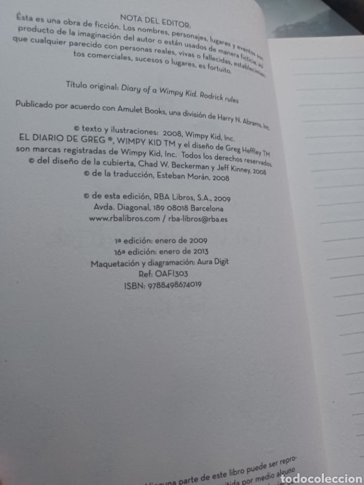 Libros antiguos: Barybook.310. . . Diario de Greg 2 la ley de Rodrick - Foto 4