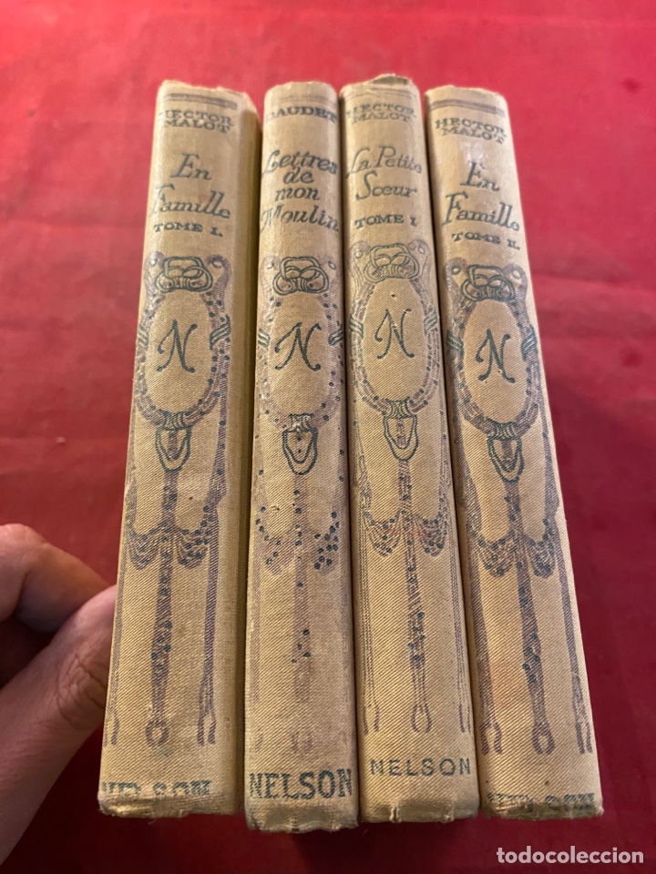 Libros antiguos: 4 tomos Nelson editeurs- Hector Malot y Daudet - Foto 2