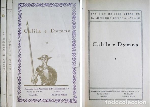 Libros antiguos: Calila e Dymna. Tomo 2&ordm; (de dos). S.a. (1923). - Foto 1