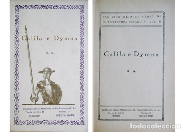 Libros antiguos: Calila e Dymna. Tomo 2&ordm; (de dos). S.a. (1923). - Foto 2