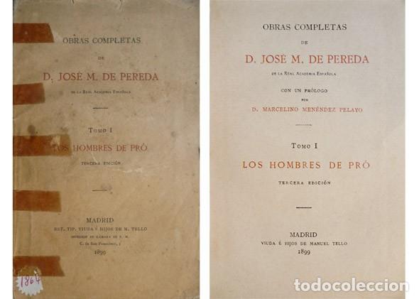 Libros antiguos: PEREDA, Jos&eacute; Mar&iacute;a de. Los hombres de pr&oacute;. 1899. - Foto 1
