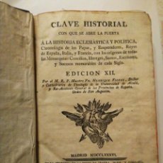 Libros antiguos: CLAVE HISTORIAL HISTORIA ECLESIASTICA Y POLITICA ,ANTONIO SANCHA 1774. Lote 337091093