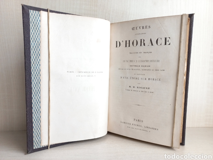 Libros antiguos: Oeuvres Completes DHorace. Garnier Fr&egrave;res Librairies. Franc&eacute;s. - Foto 5