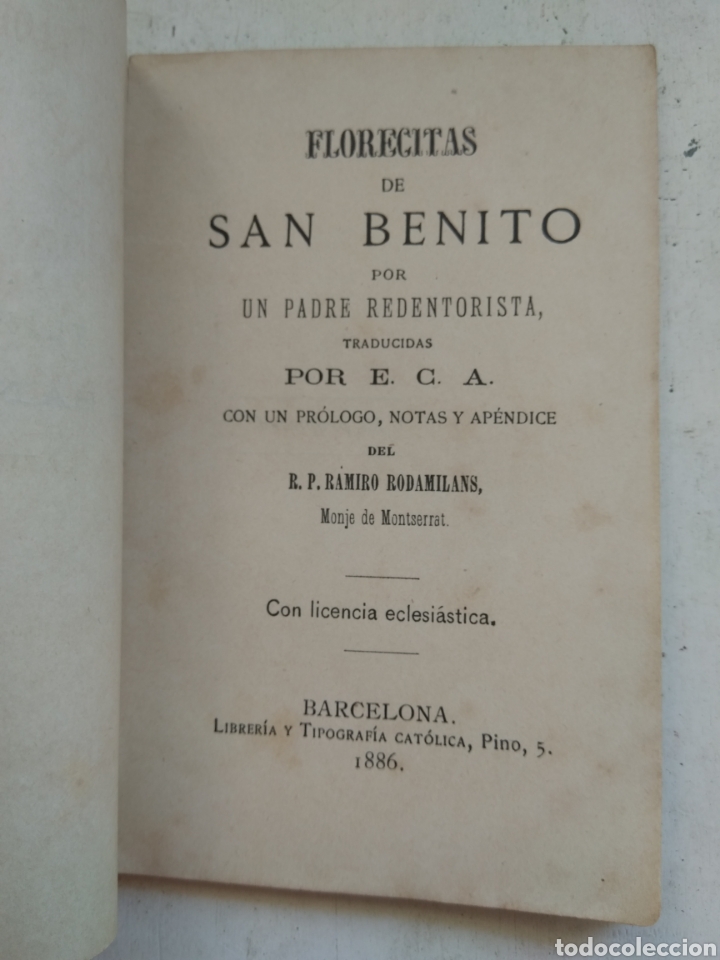 Libros antiguos: FLORECITAS DE SAN BENITO 1886/ - Foto 2