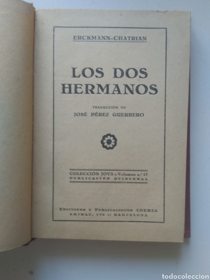 Libros antiguos: LOS DOS HERMANOS 1929/ERCKMANN-CHATRIAN - Foto 2