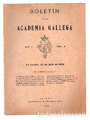 Antiquarische B&uuml;cher: BOLETIN DE LA ACADEMIA GALLEGA. A&Ntilde;O I N&ordm; 3. 20 JULIO 1906. A-LGALI-043
