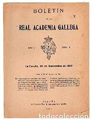 Antiquarische B&uuml;cher: BOLETIN DE LA ACADEMIA GALLEGA. A&Ntilde;O I N&ordm; 5. 20 SEPTIEMBRE 1906. A-LGALI-045