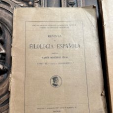 Libros antiguos: REVISTA DE FILOLOGÍA ESPAÑOLA. MENÉNDEZ PÍDAL. 1925 Y 1934.. Lote 338552473