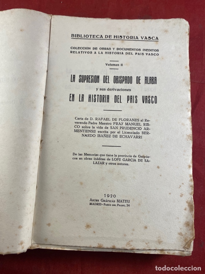 Libros antiguos: Biblioteca de historia vasca. - Foto 2