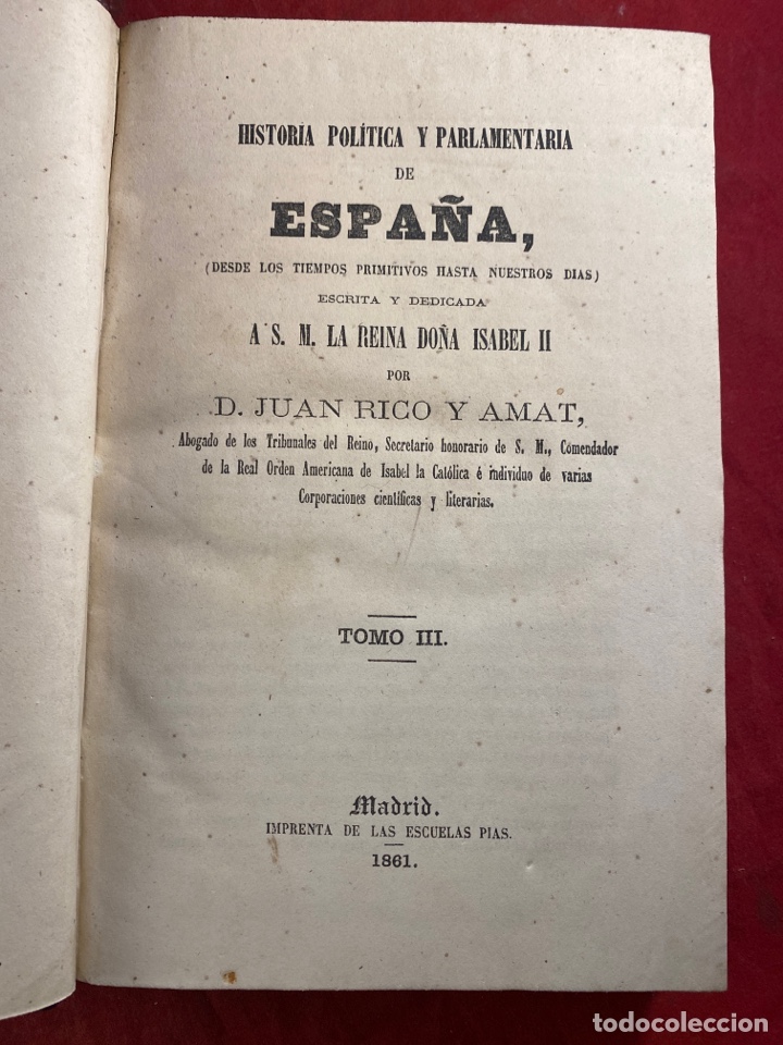 Antiquarische B&uuml;cher: Historia pol&iacute;tica de Espa&ntilde;a Tomo 3 - 1861