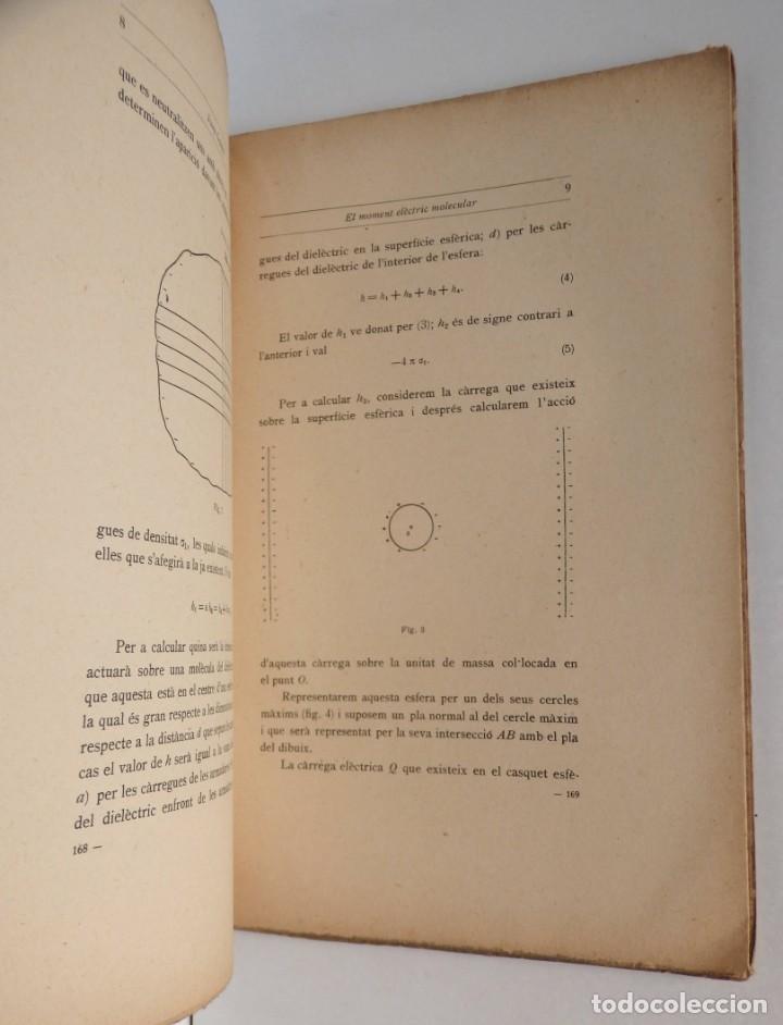 Libros antiguos: Josep GASSIOT, El moment electric molecular - Foto 2