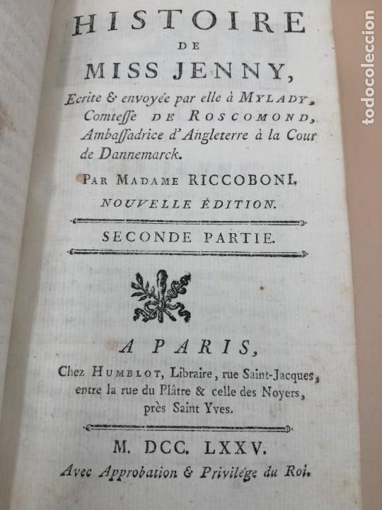 Libros antiguos: HISTOIRE DE MISS JENNY A&Ntilde;O 1775 - Foto 6