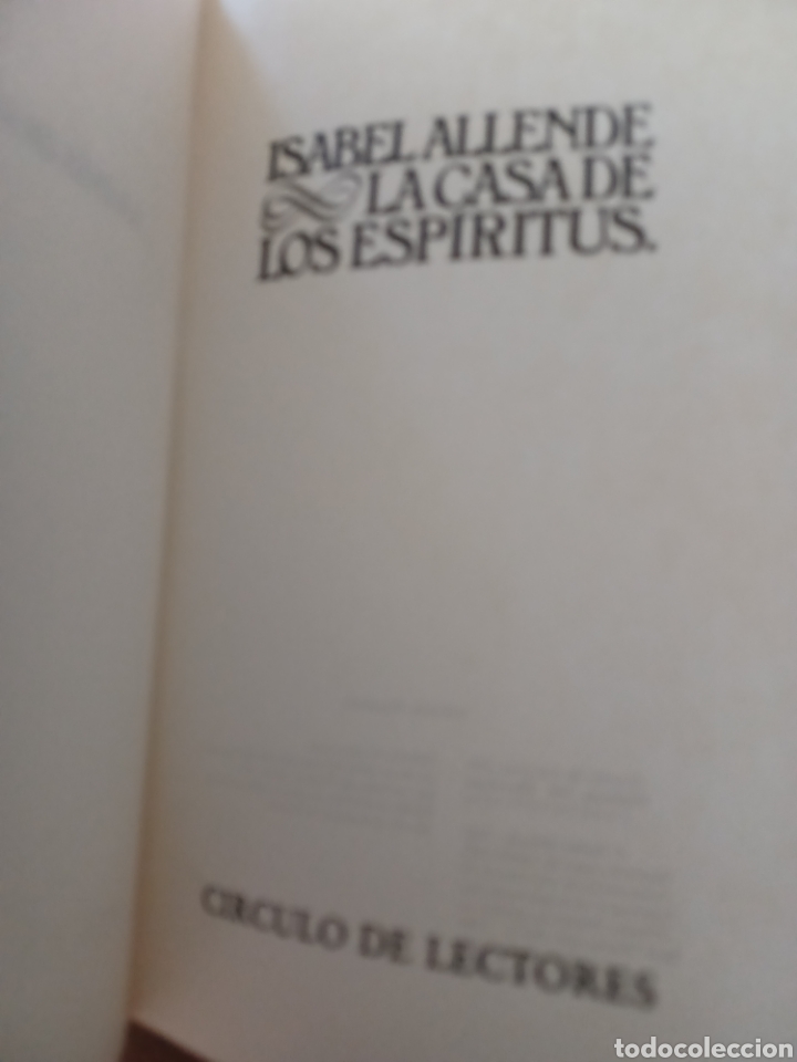 Libros antiguos: Barybook 140..... . . La casa de los esp&iacute;ritus Isabel Allende C&iacute;rculo - Foto 2