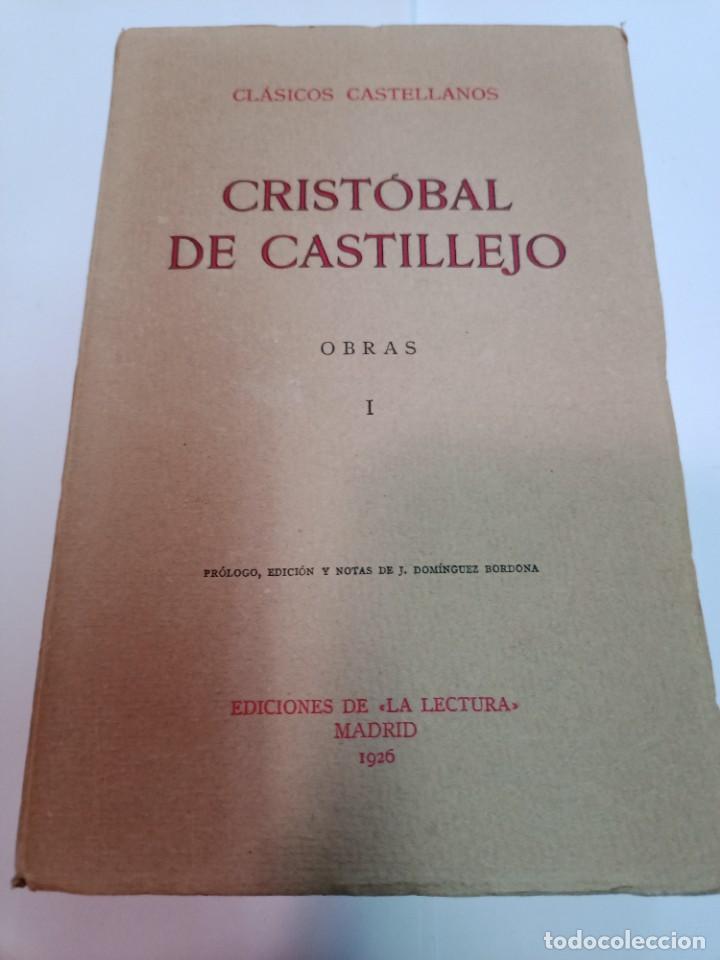 Libros antiguos: CRIST&Oacute;BAL DE CASTILLEJO Obras I SA9511 - Foto 1