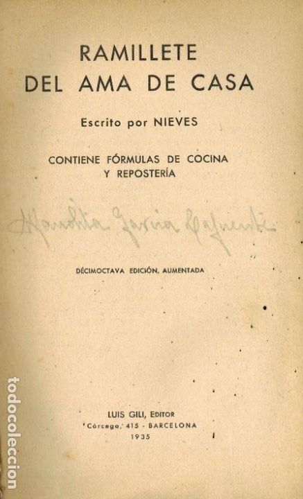 Libros antiguos: RAMILLETE DEL AMA DE CASA - Foto 1