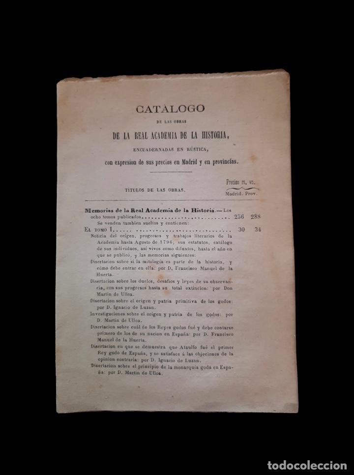 Libros antiguos: Catalogo de las obras de la real academia de la historia - Foto 2