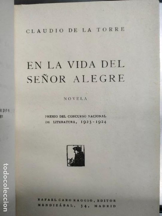 Libros antiguos: EN LA VIDA DEL SE&Ntilde;OR ALEGRE. DE LA TORRE - Foto 3