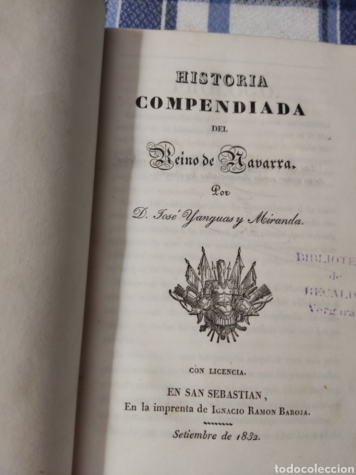 Libros antiguos: 1832 historia compendiada del reino de navarra - Foto 1