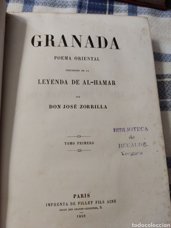 Libros antiguos: 2 tomos 1852 granada don jose zorrilla - Foto 2