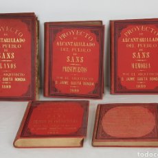 Libros antiguos: PROYECTO DE ALCANTARILLADO DEL PUEBLO DE SANS - 1889 - JAIME GUSTÁ - MANUSCRITOS- PLANOS -