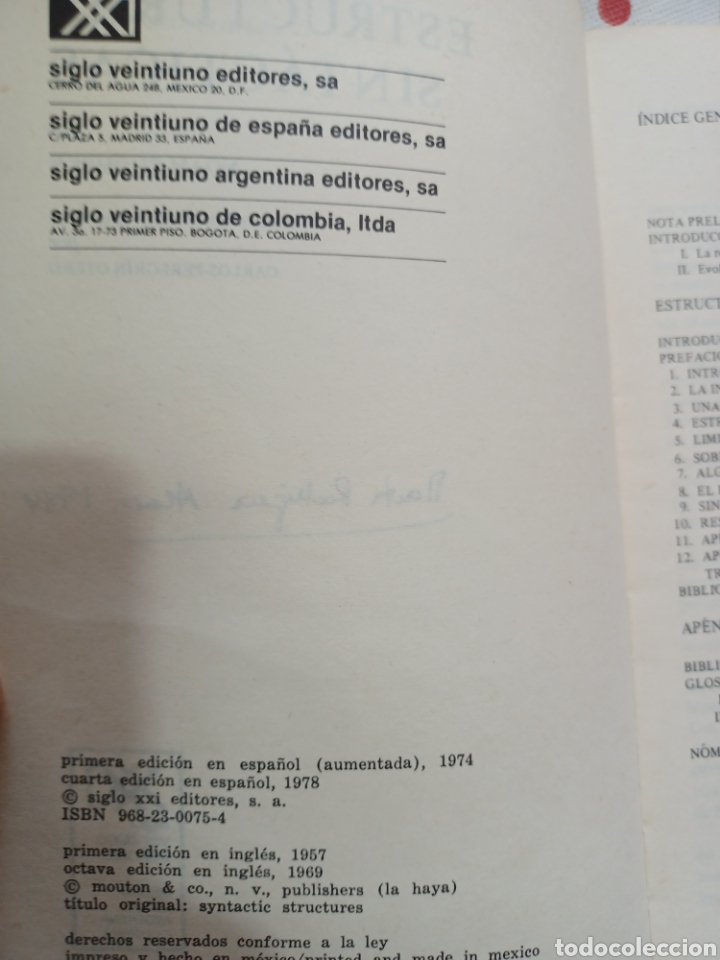 Libros antiguos: Barybook 71 B. Estructuras sint&aacute;cticas Noam Chomsky - Foto 3