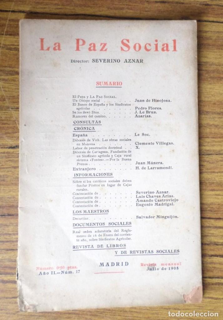 Livros antigos: LA PAZ SOCIAL - A&ntilde;o II n&ordm; 17 abril 1908