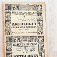 Libros antiguos: BIBLIOTECA DEL POPOLO. ANTOLOGIA DELLA VITA MODERNA. VOLUMI PRIMO, SECONDO, TERZO Y QUARTO. Lote 342995828