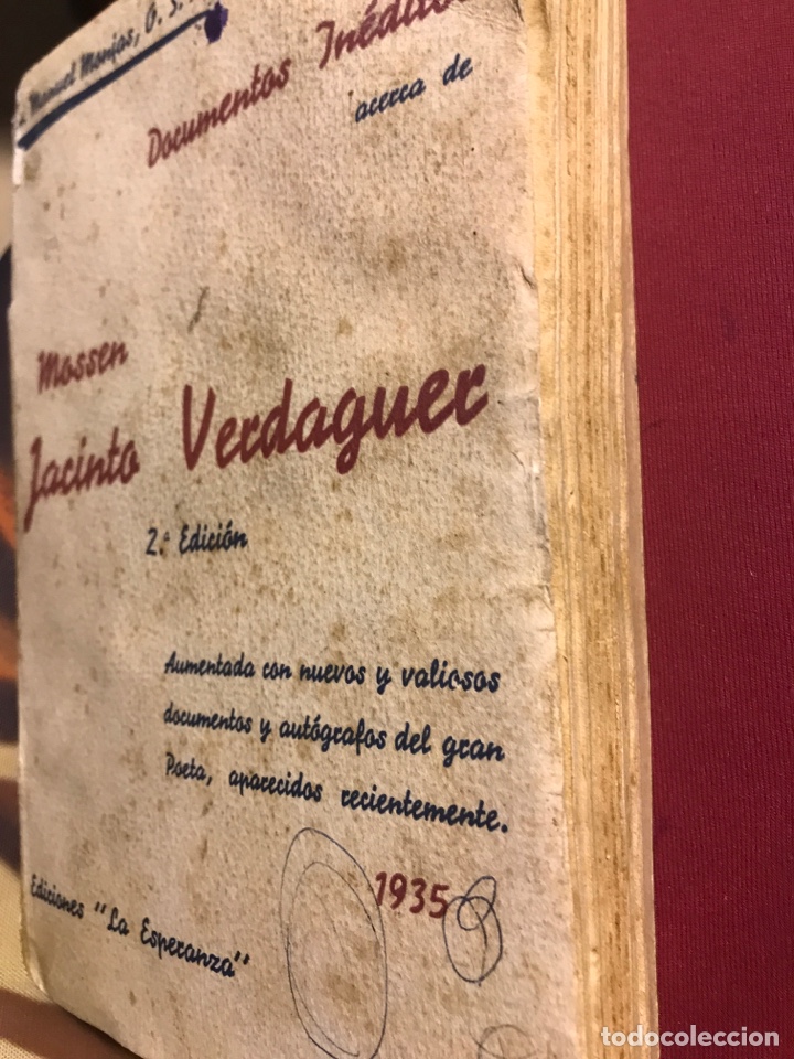 Libros antiguos: DOCUMENTOS iN&Eacute;DITOS JACINTO VERDAGUER, 2DA. EDICI&Oacute;N. 1935 Ediciones &rdquo;La Esperanza&rdquo; - Foto 4