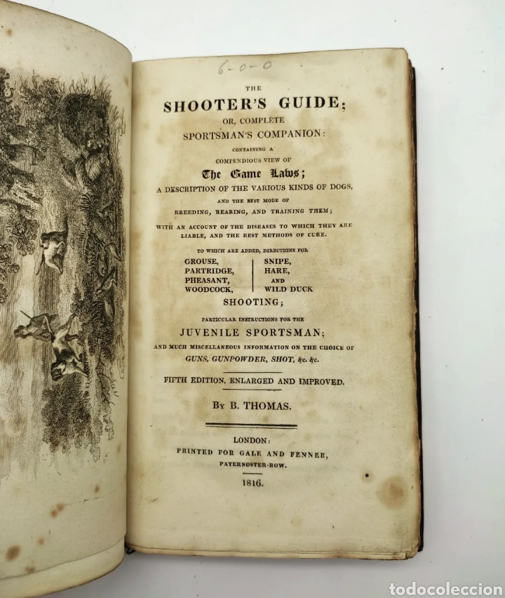Libros antiguos: The shooters guide 1816 notable encuadernaci&oacute;n - Foto 3
