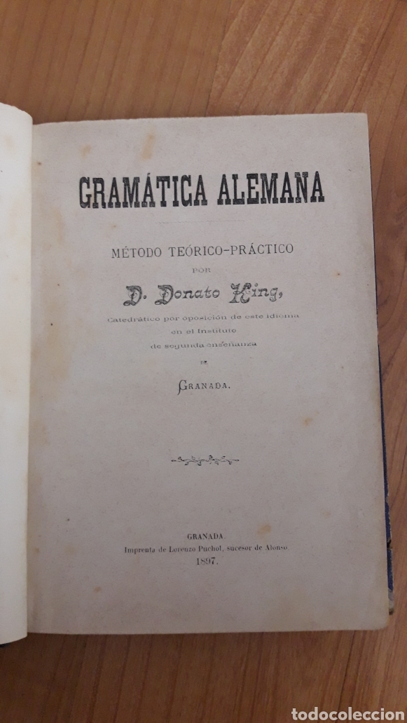 Libros antiguos: GRAM&Aacute;TICA ALEMANA. DONATO KING. GRANADA. 1897 - Foto 2