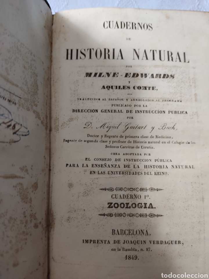 Libros antiguos: Cuadernos historia natural 1849 - Foto 1