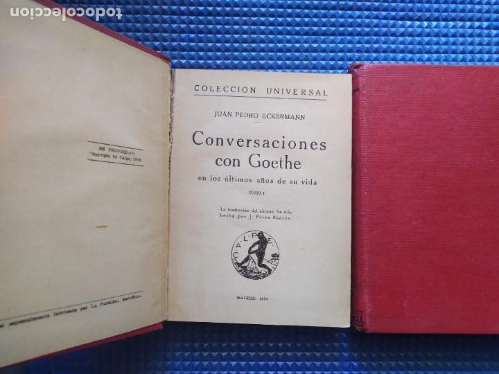 Libros antiguos: CONVERSACIONES CON GOETHE 3 TOMOS JUAN PEDRO ECKERMANN 1920 - Foto 3