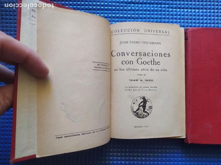 Libros antiguos: CONVERSACIONES CON GOETHE 3 TOMOS JUAN PEDRO ECKERMANN 1920 - Foto 4