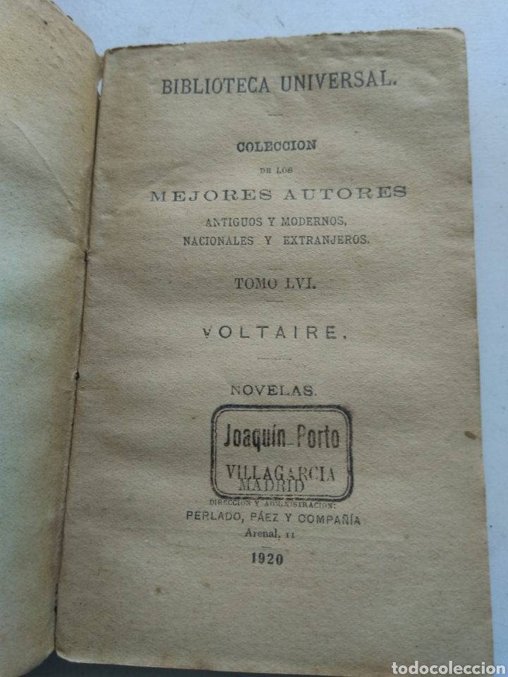 Libros antiguos: NOVELAS 1920/VOLTAIRE/BIBLIOTECA UNIVERSAL - Foto 2