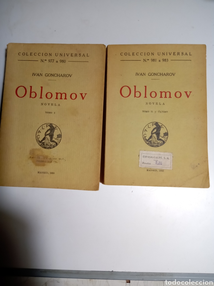 Libros antiguos: Oblomov. I.Goncharov. tomo l y ll. - Foto 1