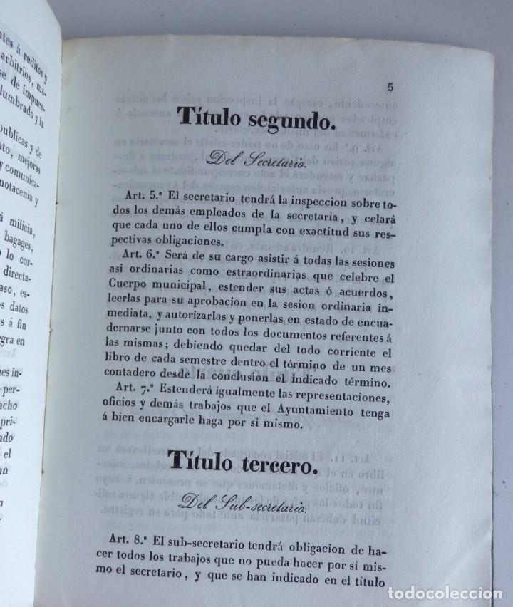 Libros antiguos: Reglamento Interior del Ayuntamiento Constitucional de Barcelona 1840 - Foto 3