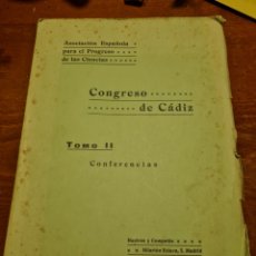 Libros antiguos: CONGRESO DE CADIZ 1927-CONFERENCIAS INTERESANTES VER INDICE. VARIAS DE MILITARES. Lote 345134923