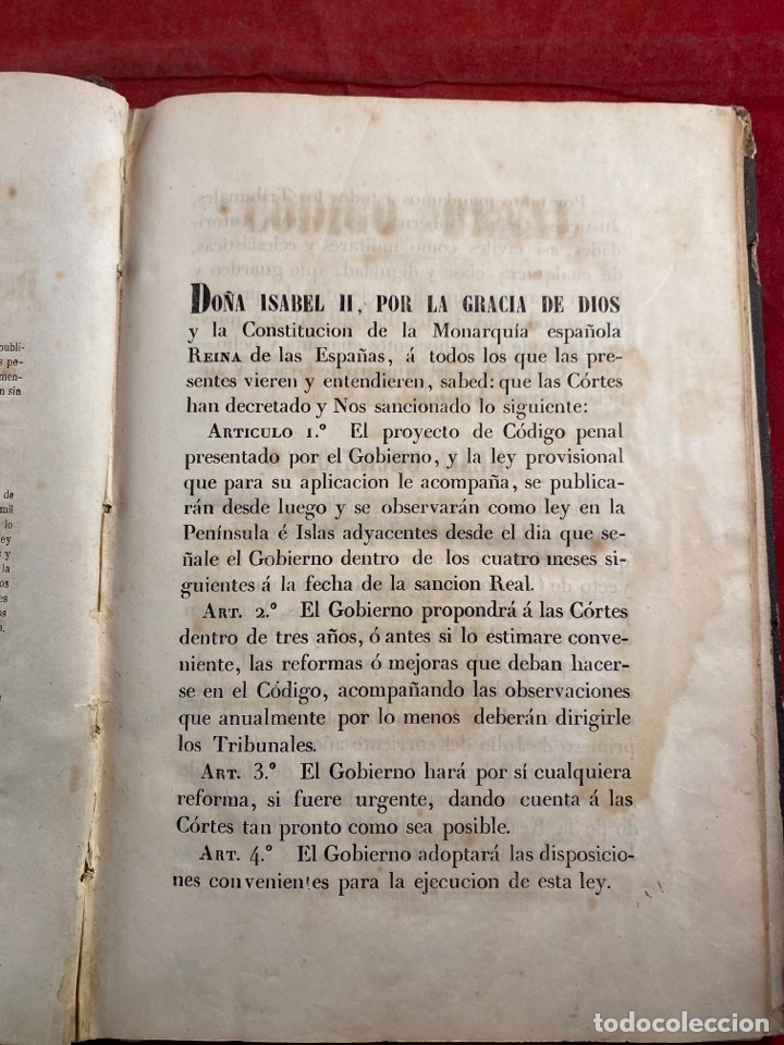 Libros antiguos: C&oacute;digo penal de Espa&ntilde;a edici&oacute;n oficial reformada 1850 - Foto 3