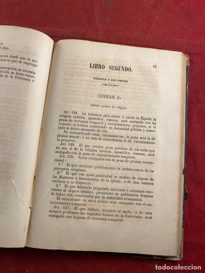 Libros antiguos: C&oacute;digo penal de Espa&ntilde;a edici&oacute;n oficial reformada 1850 - Foto 5