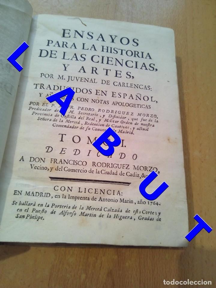 Libri antichi: 1764 HISTORIA DE LAS CIENCIAS Y ARTES M JUVENAL DE CARLENCAS (VER VIDEO PRESENTACI&Oacute;N) U62