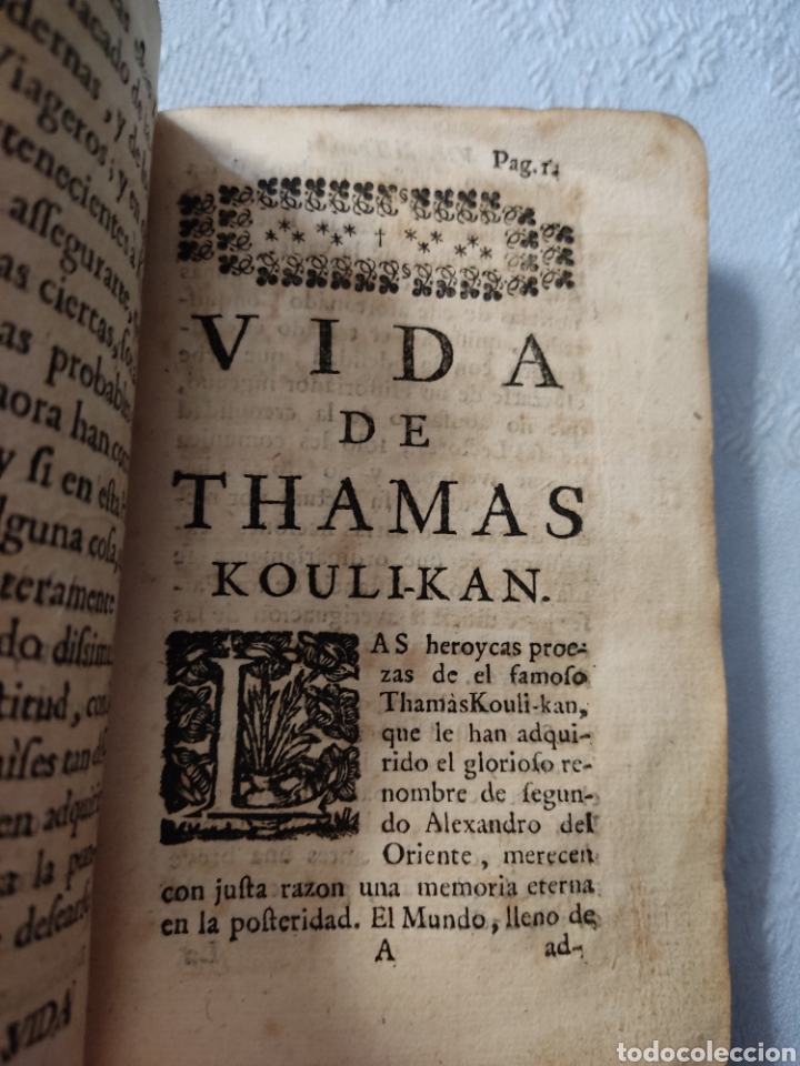 Libros antiguos: 1741 vida de thamas kouli kan compuesta por le margne