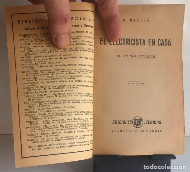 Libros antiguos: EL ELECTRICISTA EN CASA. B. Baugen - Foto 4