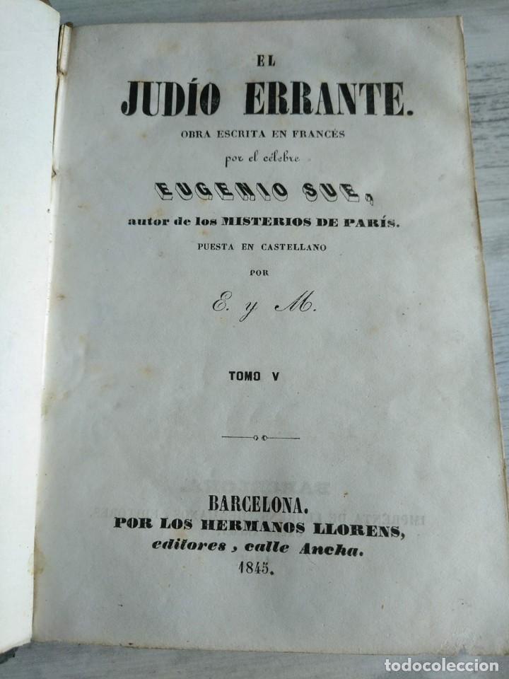Libros antiguos: EL JUD&Iacute;O ERRANTE (1845) - EUGENIO SUE - TOMOS V A IX - Foto 6