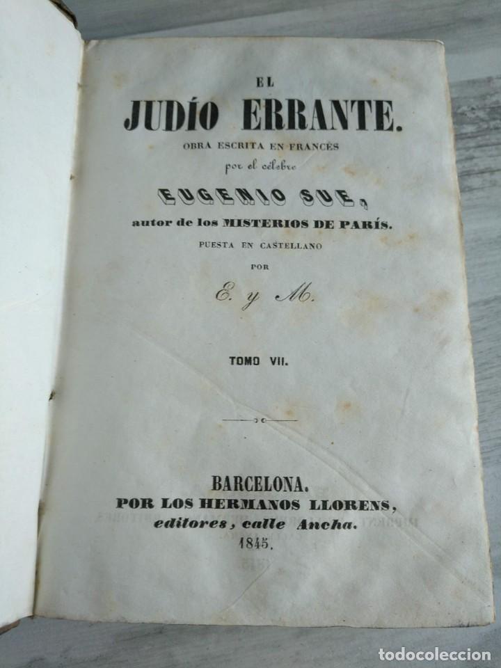 Libros antiguos: EL JUD&Iacute;O ERRANTE (1845) - EUGENIO SUE - TOMOS V A IX - Foto 12