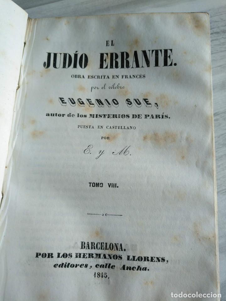 Libros antiguos: EL JUD&Iacute;O ERRANTE (1845) - EUGENIO SUE - TOMOS V A IX - Foto 14
