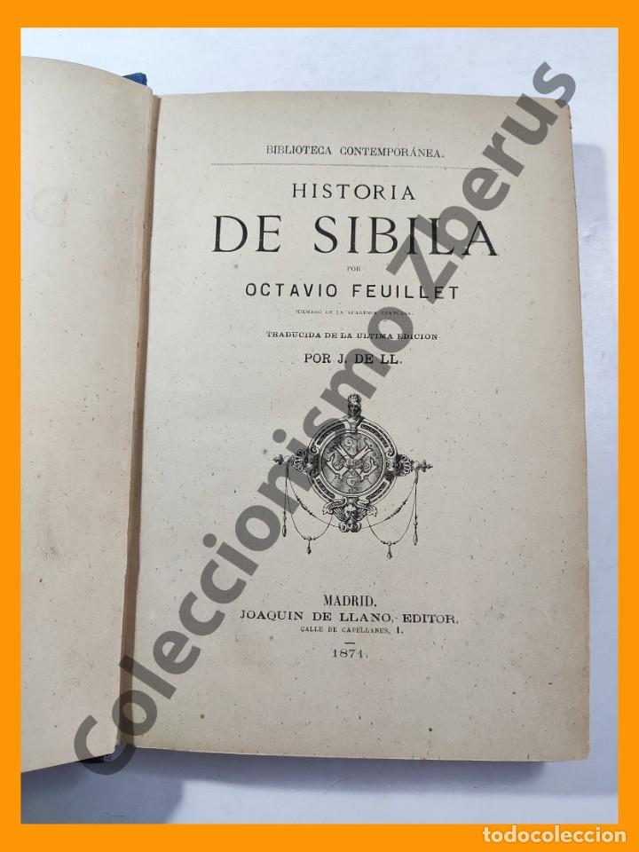 Libros antiguos: Historia de Sibila - Octavio Feuillet - Foto 3